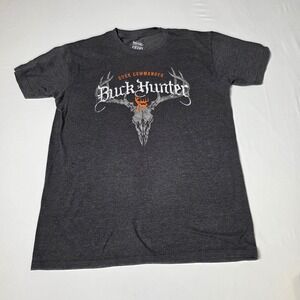 Buck Commander T-Shirt Mens Large‎ Charcoal Grey Buck Hunter Skull Graphic Tee